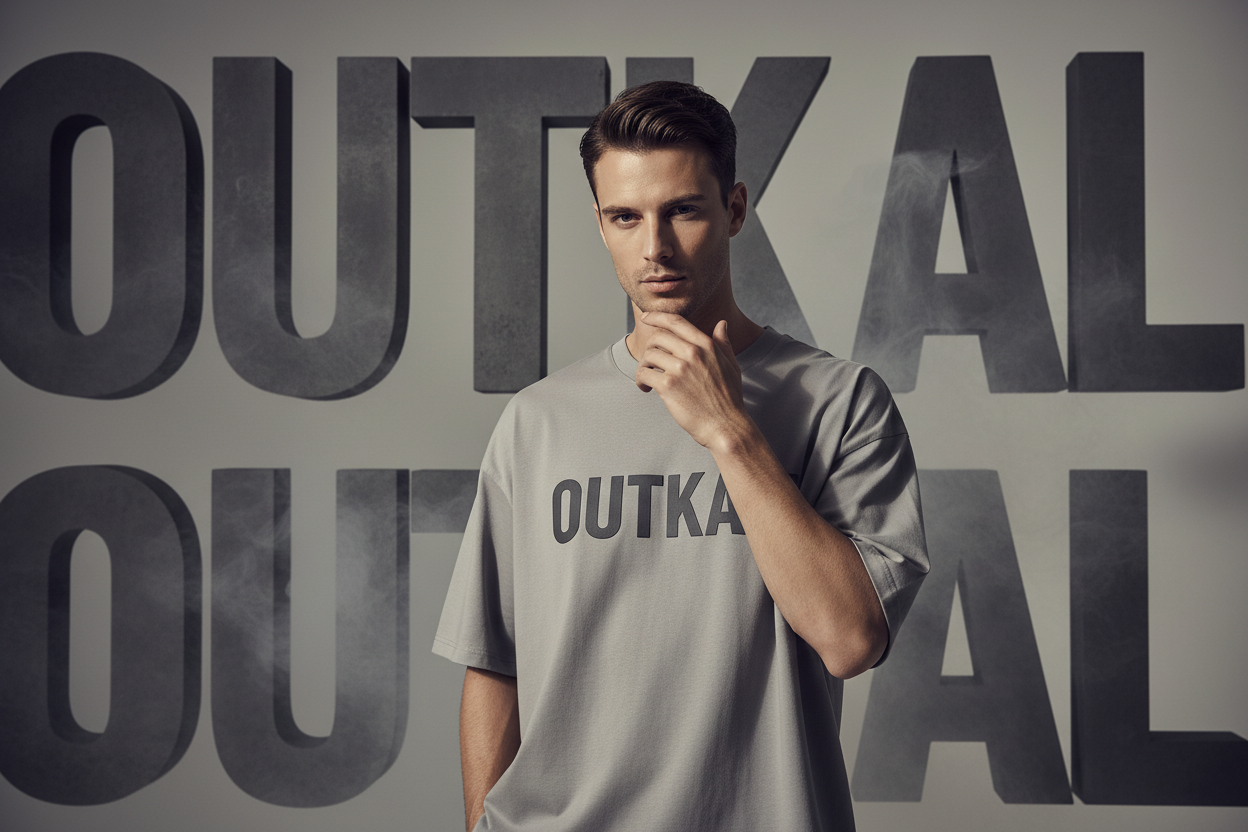 Grey OUTKAL T-Shirt Model